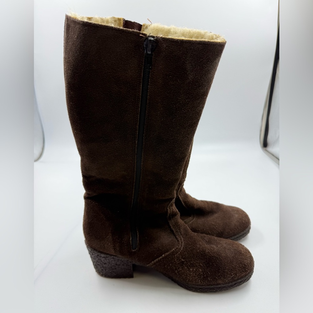 Vintage Air Step Boots Leather And Wool Lining Woman Size 9.5